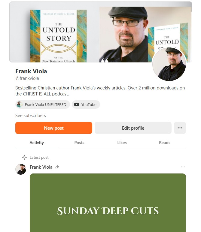 Author Frank Viola Substack